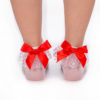 White Lace Heart Red Bow Bobby Socks - Image 2