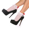 White Lace Red Bow Bobby Socks