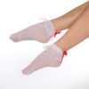 White Lace Red Bow Bobby Socks - Image 4