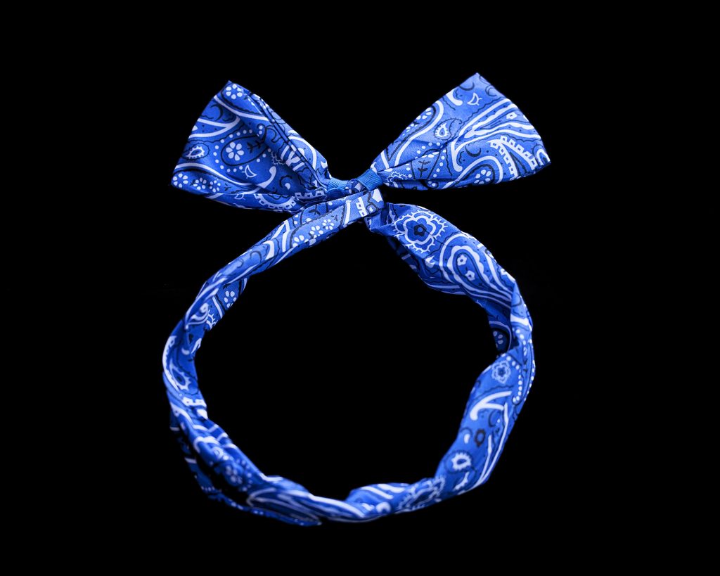 Dark Blue Bandana Hair Tie - wide 4