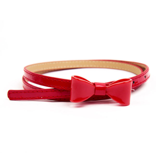 Thin Red Bow Belt