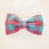 Pink & Blue Tartan Bow Clip - Image 2