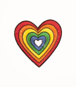 Inwards Rainbow Heart Patch