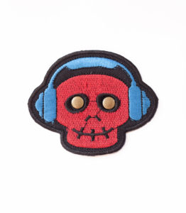 Red Music Skull Patch