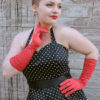 Long Red Satin Gloves - Image 2