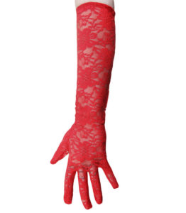 Long Red Lace Gloves