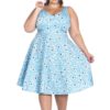 Hell Bunny Daphne 50's Dress - Sky Blue - Image 3