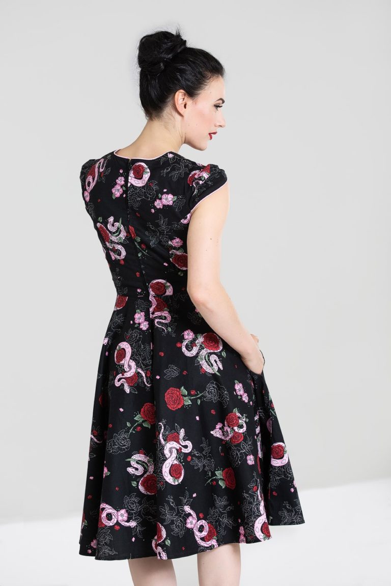 Hell Bunny Python Rose 50's Dress - Black - Cybershop Australia