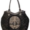 Flocked Cameo Ribcage Handbag