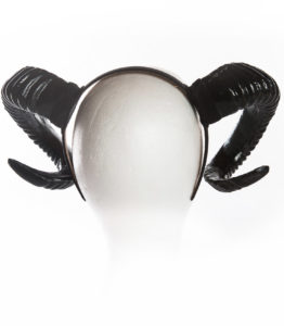 Black Ram Horns Headband