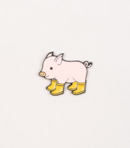 Pig In Yellow Boots Pin