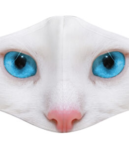 Face Mask - White Cat/Blue Eyes