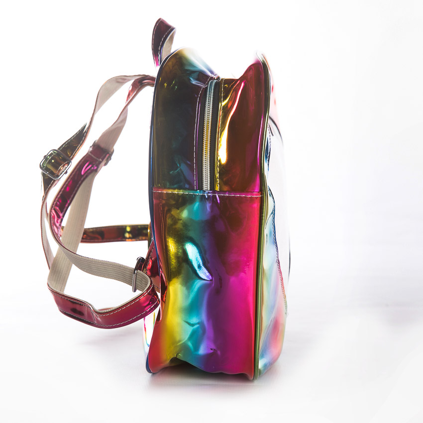 FF1 Cute Hologram Laser Clear Transparent Beach School Backpack Ita Bag 