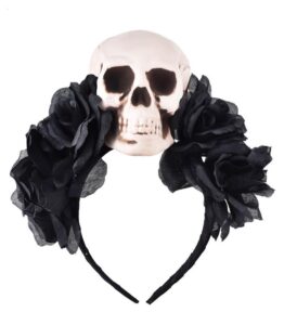 Black Rose/ Large Skull Head Band