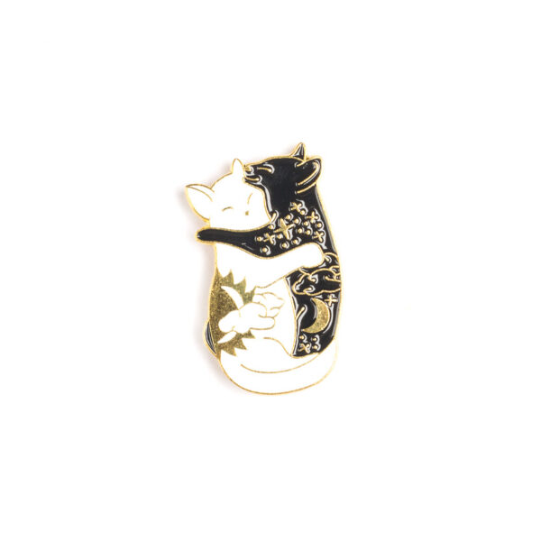 Black and White Cats Love Pin