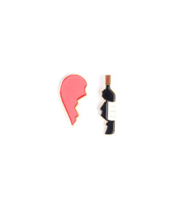 Broken Heart Broken Bottle Pin