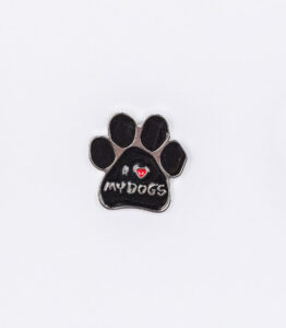 I Love My Dogs Paw Print Pin