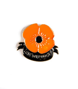 Lest We Forget Orange Flower Pin