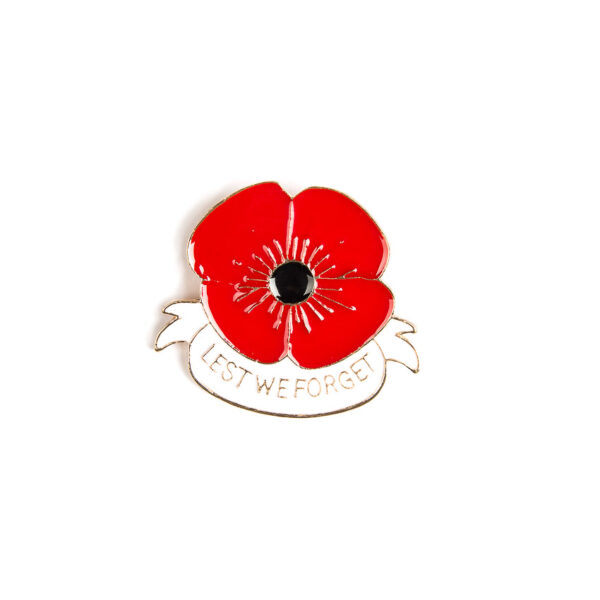 Lest We Forget Red Flower Pin