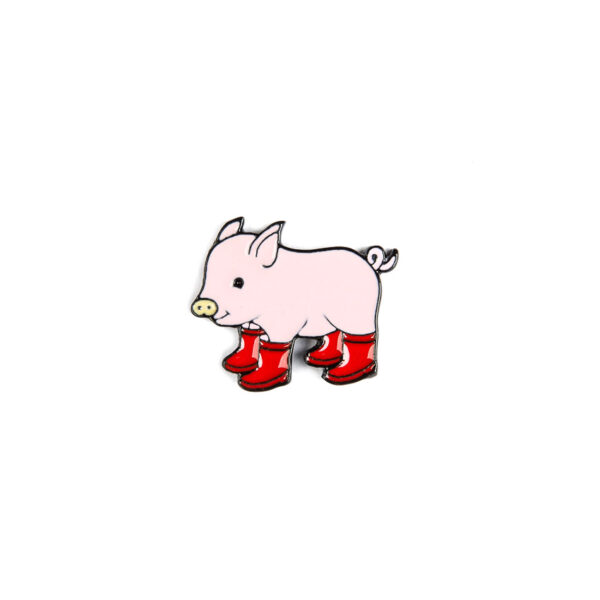 Pig in Red Boots Pin