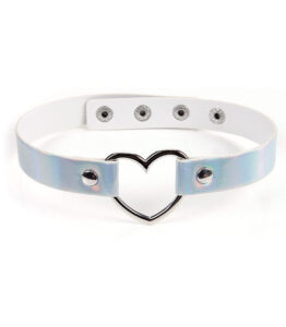 Heart Choker-Silver Holographic
