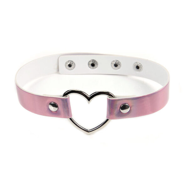 Heart Choker-Pink Holographic