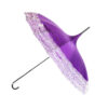 Purple with White Lace Trim Pagoda Parasol