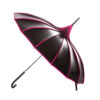 Black with Hot Pink Trim Pagoda Parasol