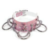 Pink Wide Hologram Choker with Rings and Chain