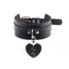 Wide Black Choker with Broken Heart