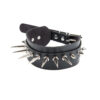 Wide Black Rivet Choker with Silver Spikes