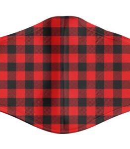 Black and Red Gingham Face Mask