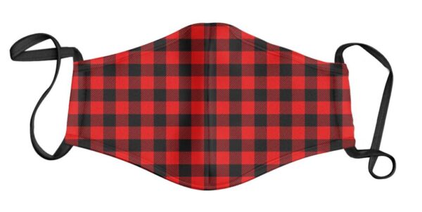 Black and Red Gingham Face Mask