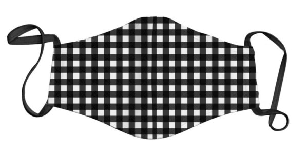 Black and White Gingham Face Mask