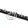 Black Choker with 3 Rings and Spikes