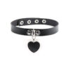 Thin Black Choker with Black Heart