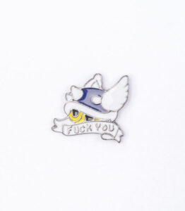 F^ck You Blue Shell on Wings Royal Blue Pin