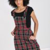 Hell Bunny Clash Pinafore Dress - Black/Red