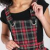 Hell Bunny Clash Pinafore Dress - Black/Red - Image 4