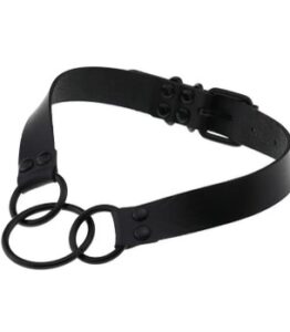 Circe Black Choker with 3 Rings