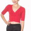 Banned Apparel - Red 1950's Overload V-Neck Cropped Cardigan