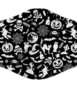 Face Mask - Halloween/Black/White