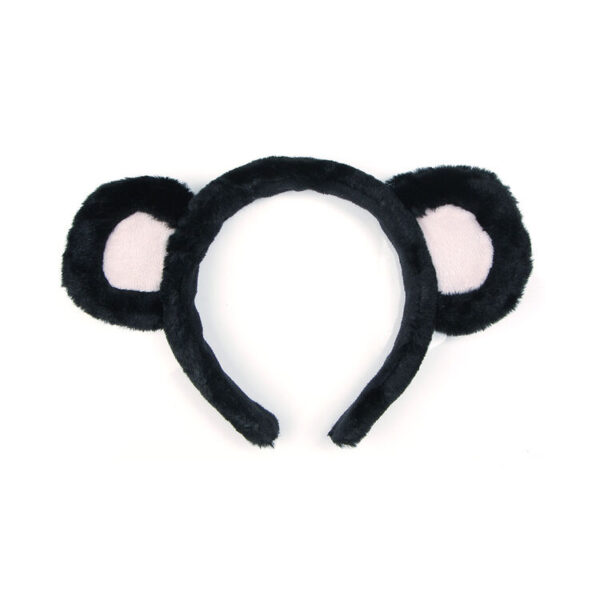 Teddy Bear Ears Headband - Black/Pink