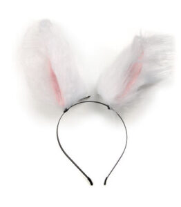 Fox Ears Headband/Hair clips - White/Pink