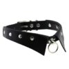 Danika Black Collar Choker with Silver Ring - Image 2