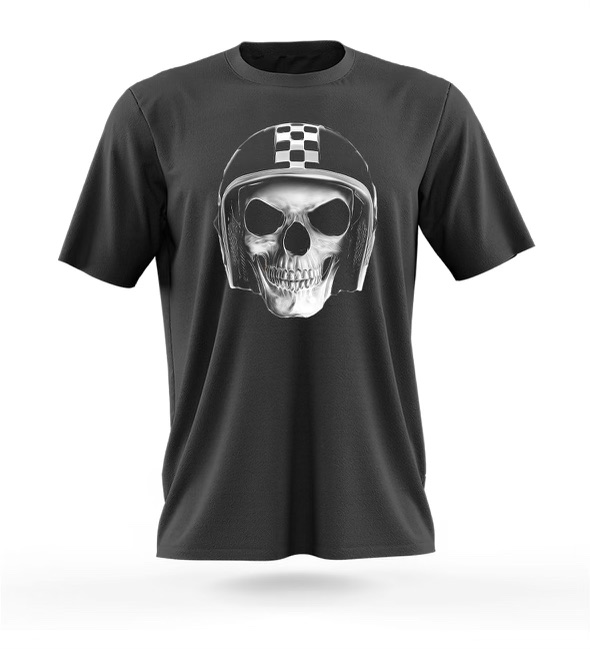Skull in Racing Helmet T-Shirt