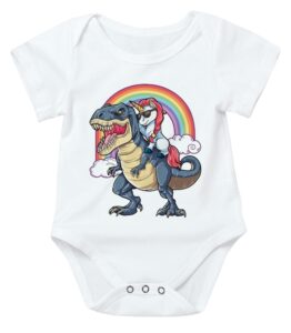 Novelty Baby Onesy Suit - Dino Unicorn