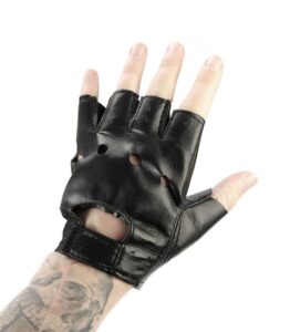 Faux Leather Punk Gloves- Plain
