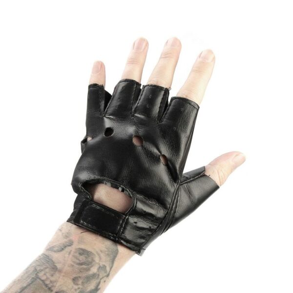 Faux Leather Punk Gloves- Plain