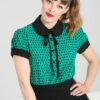 Hell Bunny Paradisum Blouse - Green